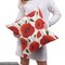 Ambesonne Poppy Flower Fabric by the Yard, Springs Ladybugs Animals and Plants Flora Fauna Nature, Decorative Fabric for Upholstery and Home Accents, 3 Yards, Orange Olive Green White